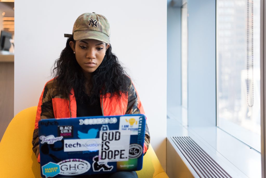 girl on computer